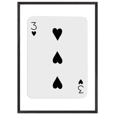 Poker Card Print - Three of Spades - Framed Wall Art, Eco-Friendly Wood Frame in Black, White, or Natural - Vibrantwalls