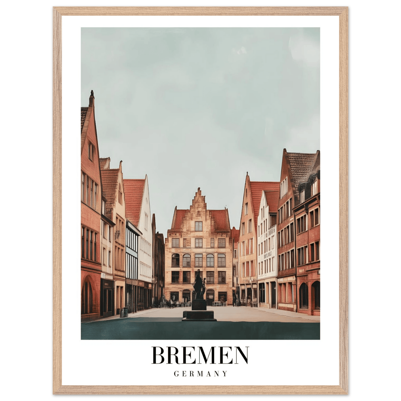 Bremen Germany Framed Poster – Vintage Cityscape Wall Art with Customizable Wooden Frame - Vibrantwalls