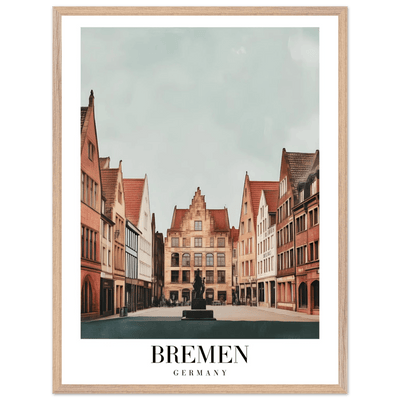 Bremen Germany Framed Poster – Vintage Cityscape Wall Art with Customizable Wooden Frame - Vibrantwalls