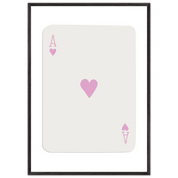 Minimalist Ace of Hearts Poker Card Print - Mounted Framed Poster Art, Eco-Friendly Wood Frame - Vibrantwalls