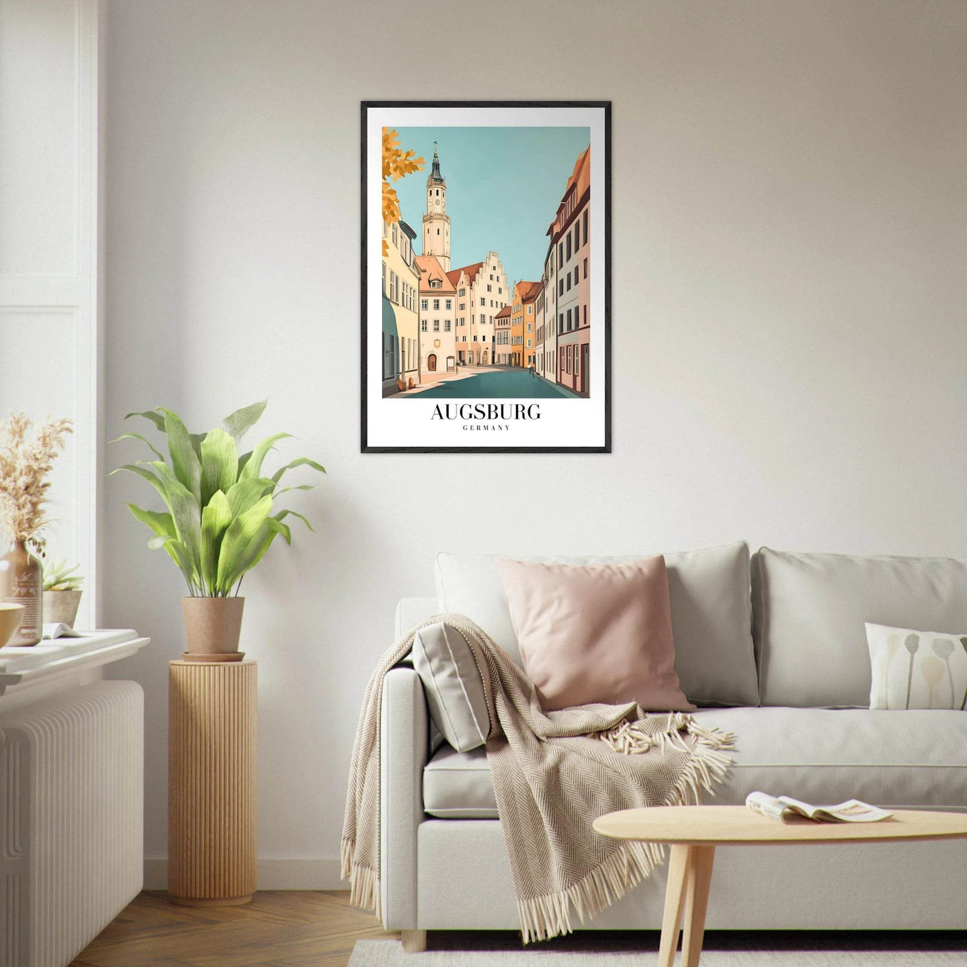 Augsburg Germany Framed Poster – Vintage European Cityscape Wall Art with Wooden Frame in Various Sizes - Vibrantwalls
