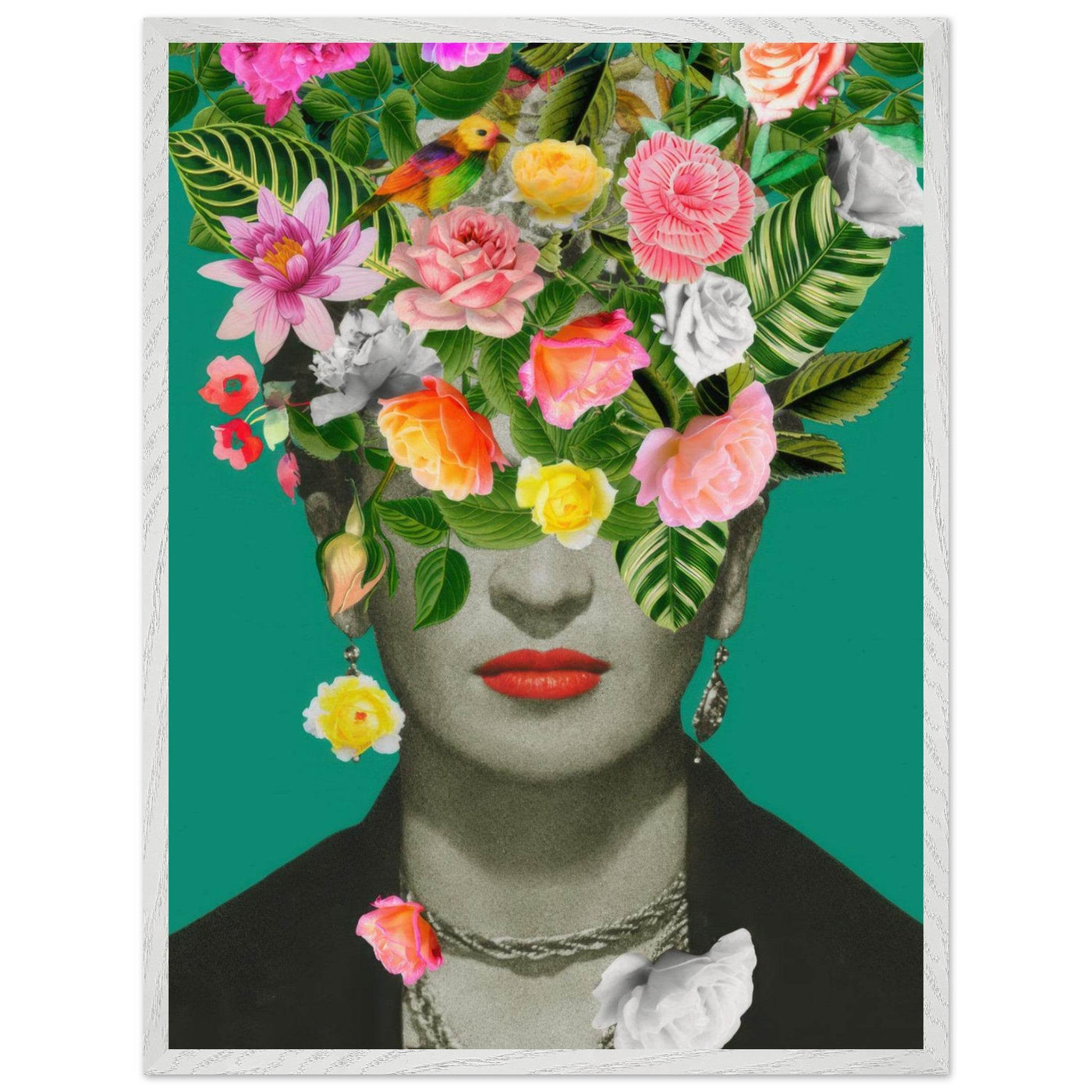 Floral Frida Artwork - Vibrant and Inspiring Home Decor - Vibrantwalls