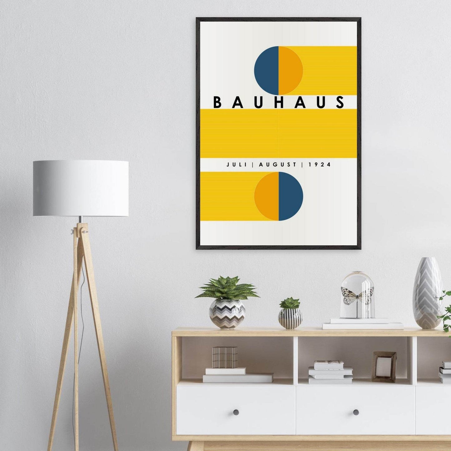 Bauhaus Blue Tunnel Geometric Movement Style Design Wall Art - Vibrantwalls