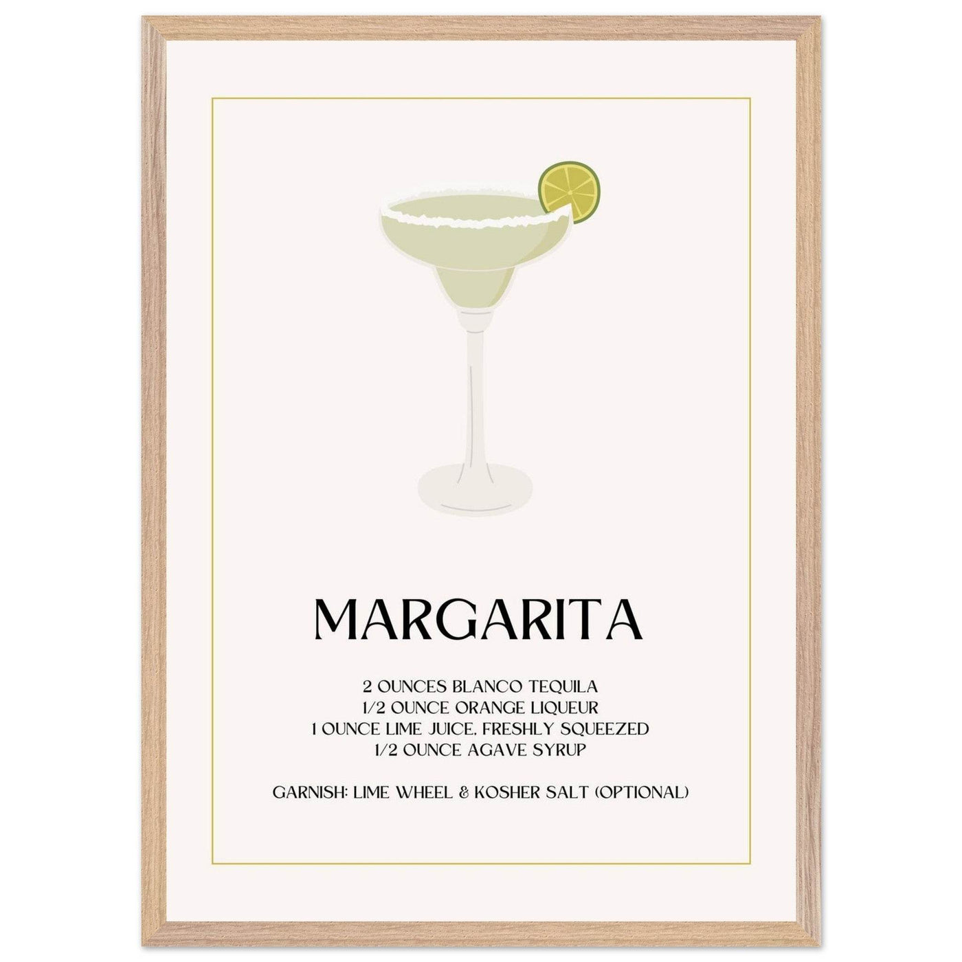 Margarita Cocktail Recipe Tequila Lime Salt Rim - Vibrantwalls