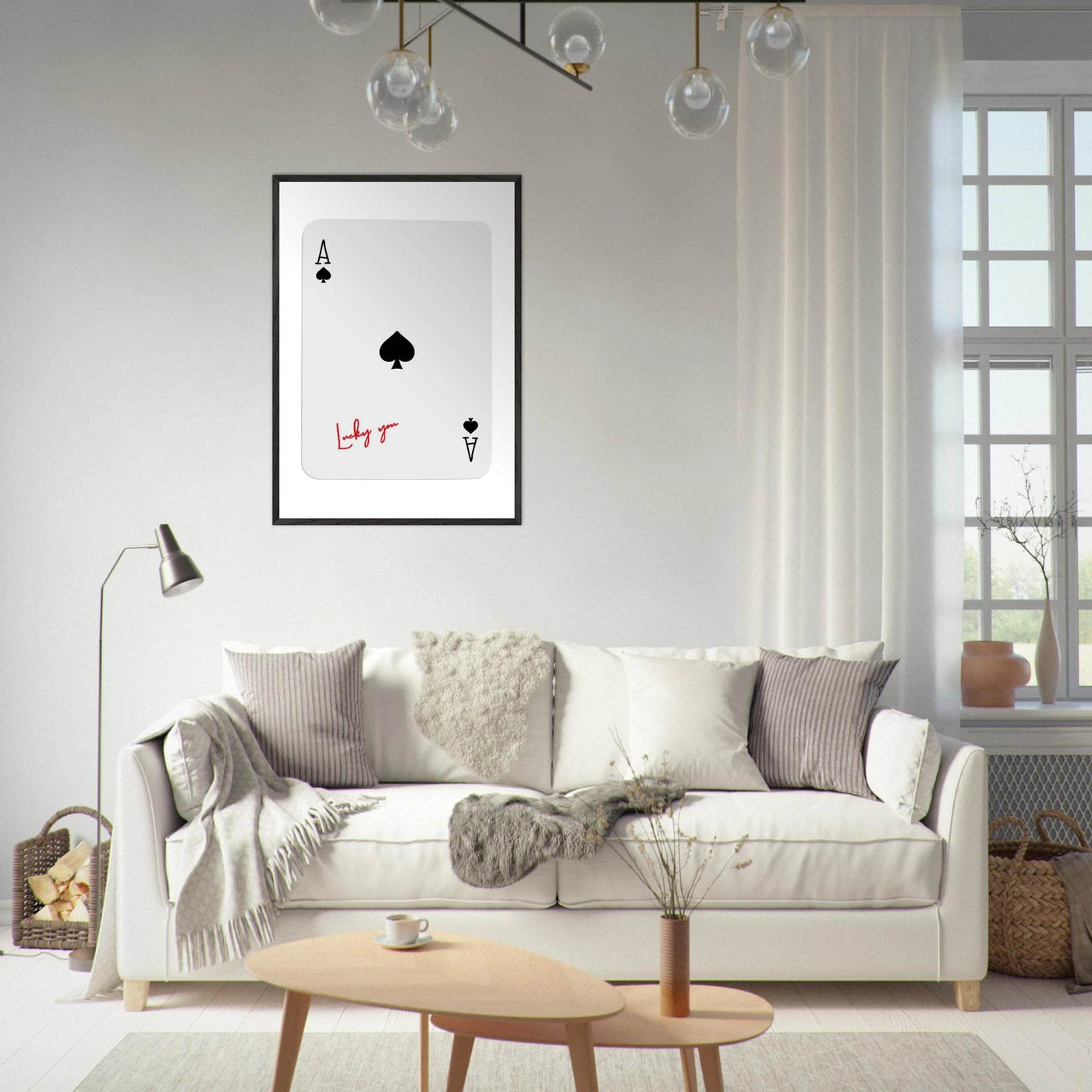 Ace of Spades Lucky You Print - Elegant Card Game Wall Art, Eco-Friendly Framed Poster in Multiple Sizes & Finishes - Vibrantwalls
