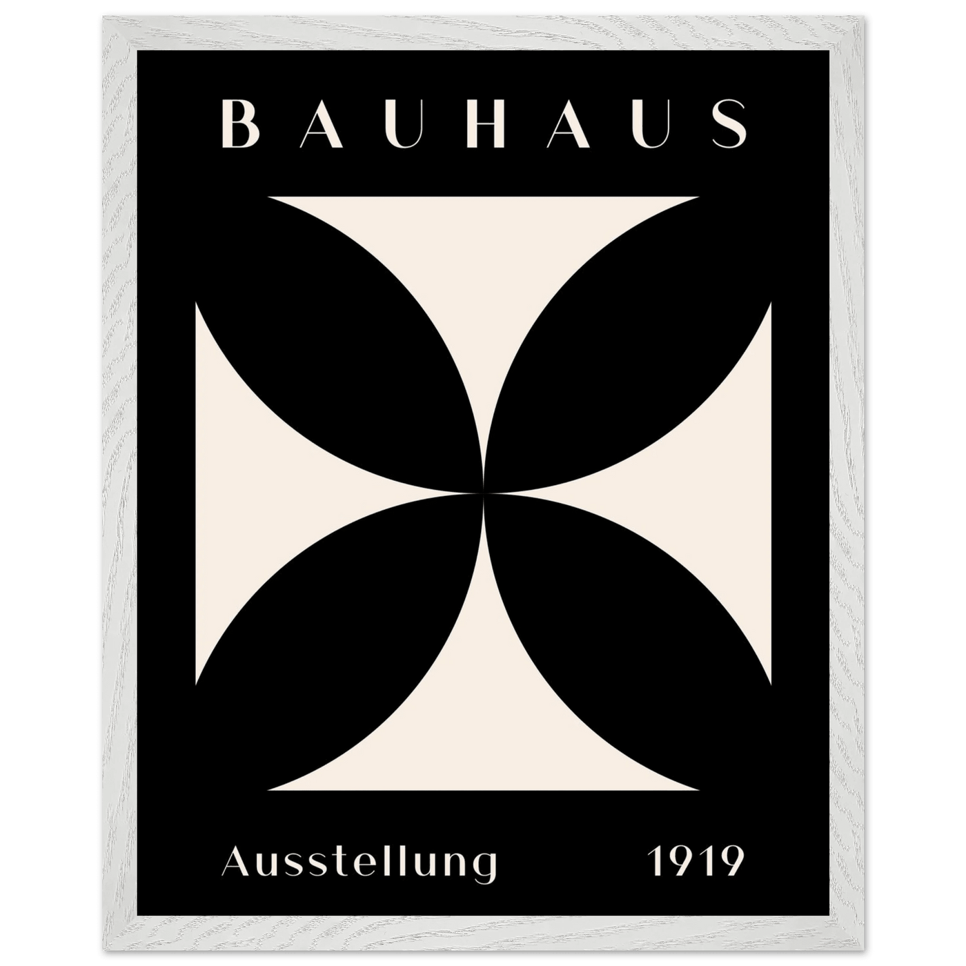 Bauhaus Ausstellung 1919 Black & Cream Minimalist - Vibrantwalls