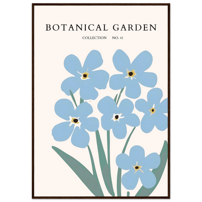 Botanical Garden Forget-Me-Nots Framed Poster - Soft Blue Floral Art Print | Ready-to-Hang Wall Decor - Vibrantwalls