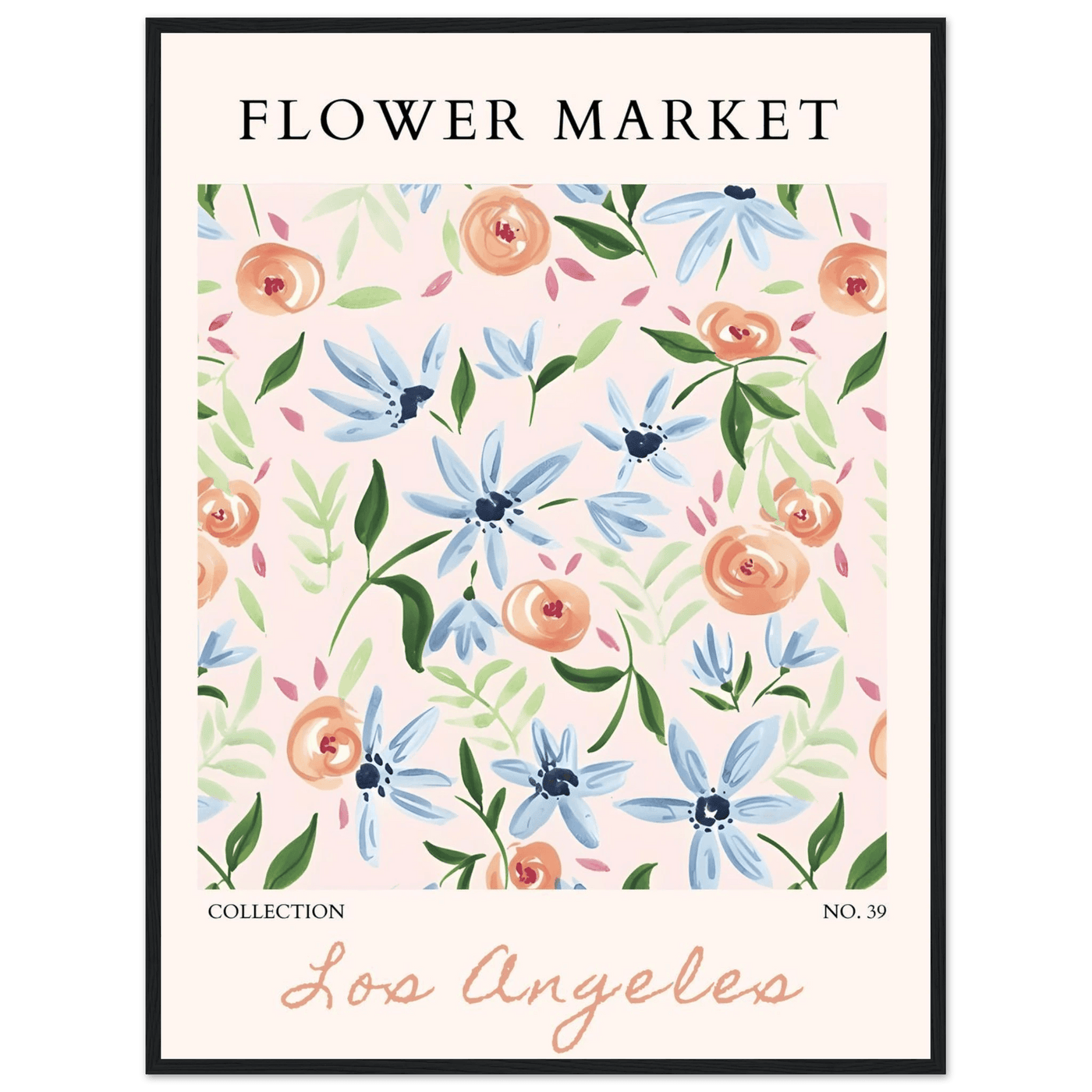 Abstract Floral Framed Poster – Pastel Blossom & Leaf Art Prints | Ready-to-Hang Wall Decor - Vibrantwalls