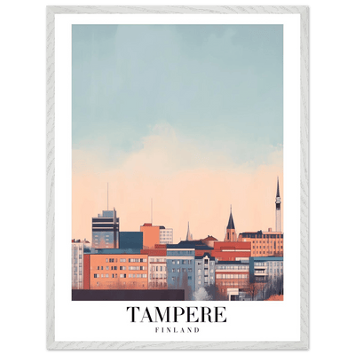 Tampere Finland Framed Poster – Modern Cityscape Wall Art with Customizable Wooden Frame - Vibrantwalls