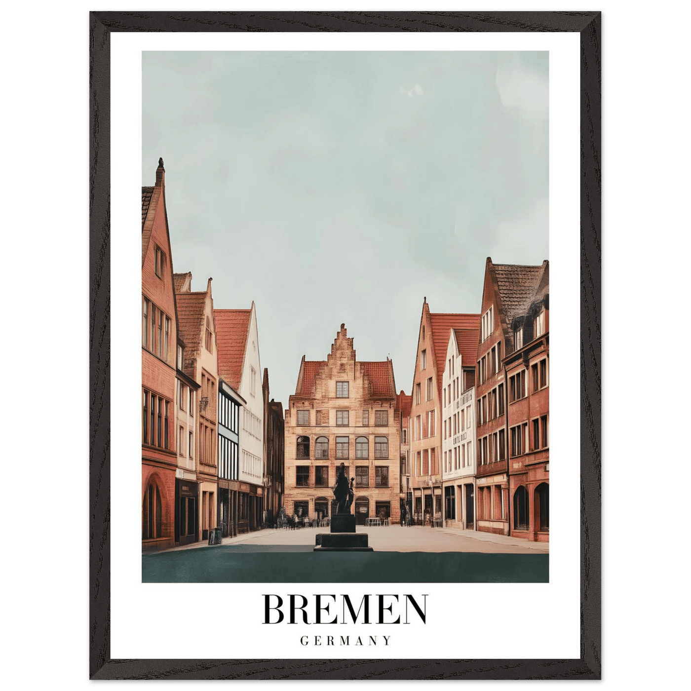 Bremen Germany Framed Poster – Vintage Cityscape Wall Art with Customizable Wooden Frame - Vibrantwalls