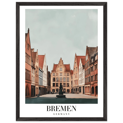 Bremen Germany Framed Poster – Vintage Cityscape Wall Art with Customizable Wooden Frame - Vibrantwalls