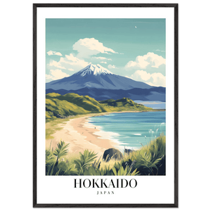 Hokkaido Japan Framed Poster – Vintage Mount Yotei Travel Wall Art with Wooden Frame - Vibrantwalls