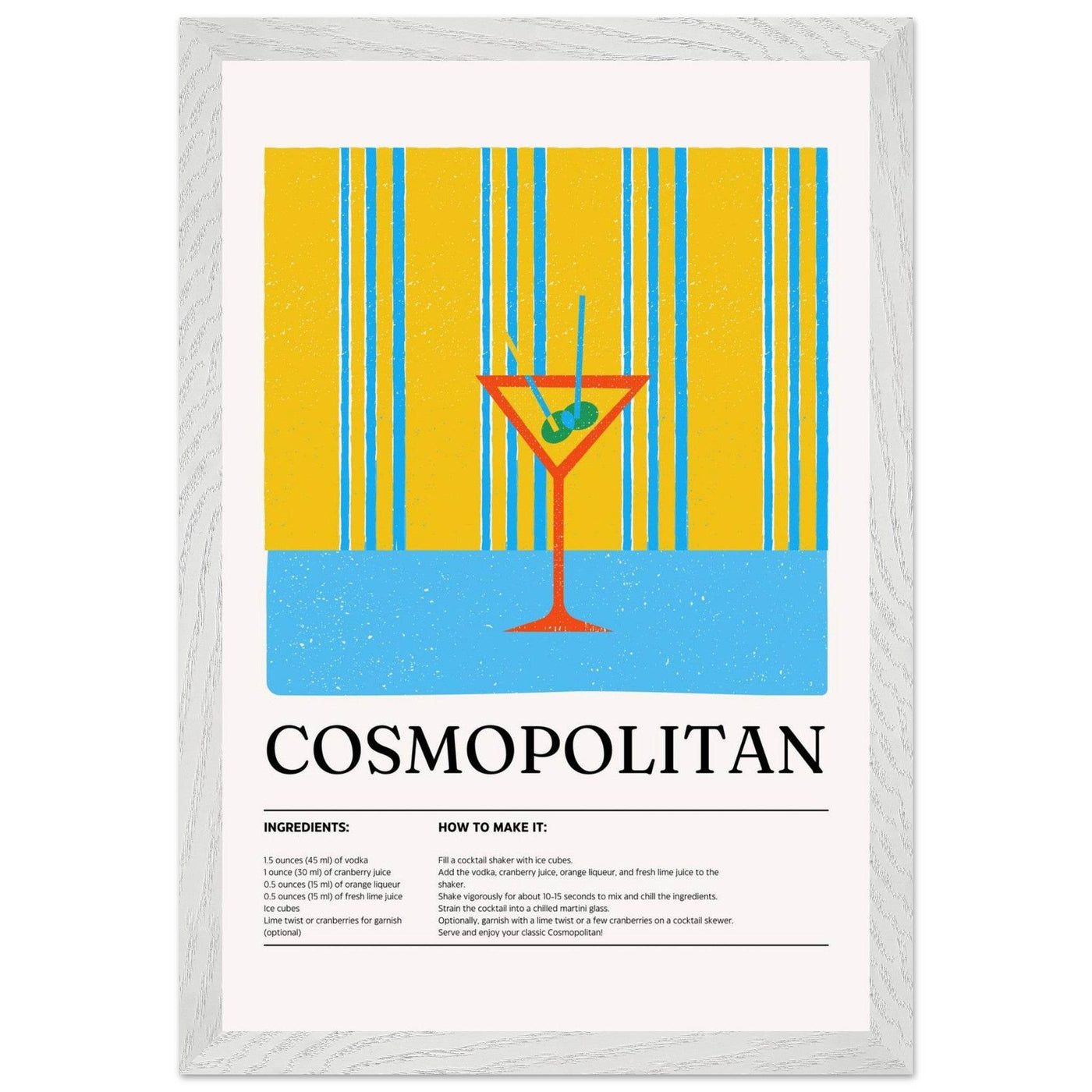 Cosmopolitan Cocktail Recipe City Chic Bar Print - Vibrantwalls