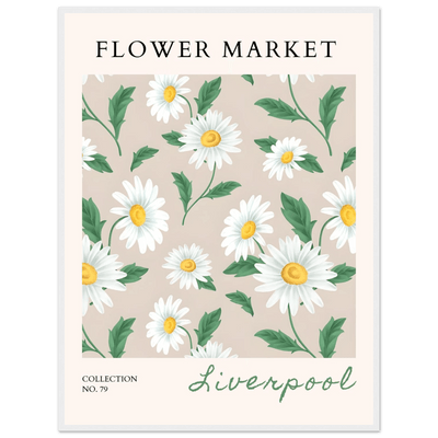 Charming Daisy Field Framed Poster – Botanical 'Flower Market' Art Print | Ready-to-Hang in Your Choice of Frame - Vibrantwalls