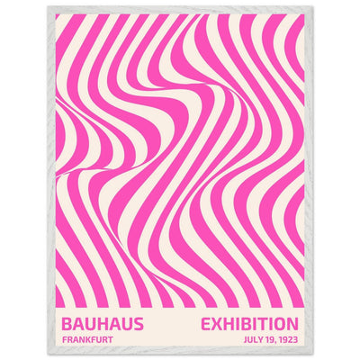 Bauhaus Pink Stripe Abstract Art Print – Modern Minimalist Framed Poster in Multiple Sizes - Vibrantwalls