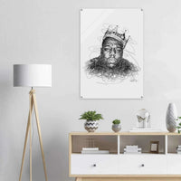 Notorious B.I.G. Scribble Art Acrylic Print – Iconic, Modern, Durable Wall Decor for Any Space - Vibrantwalls