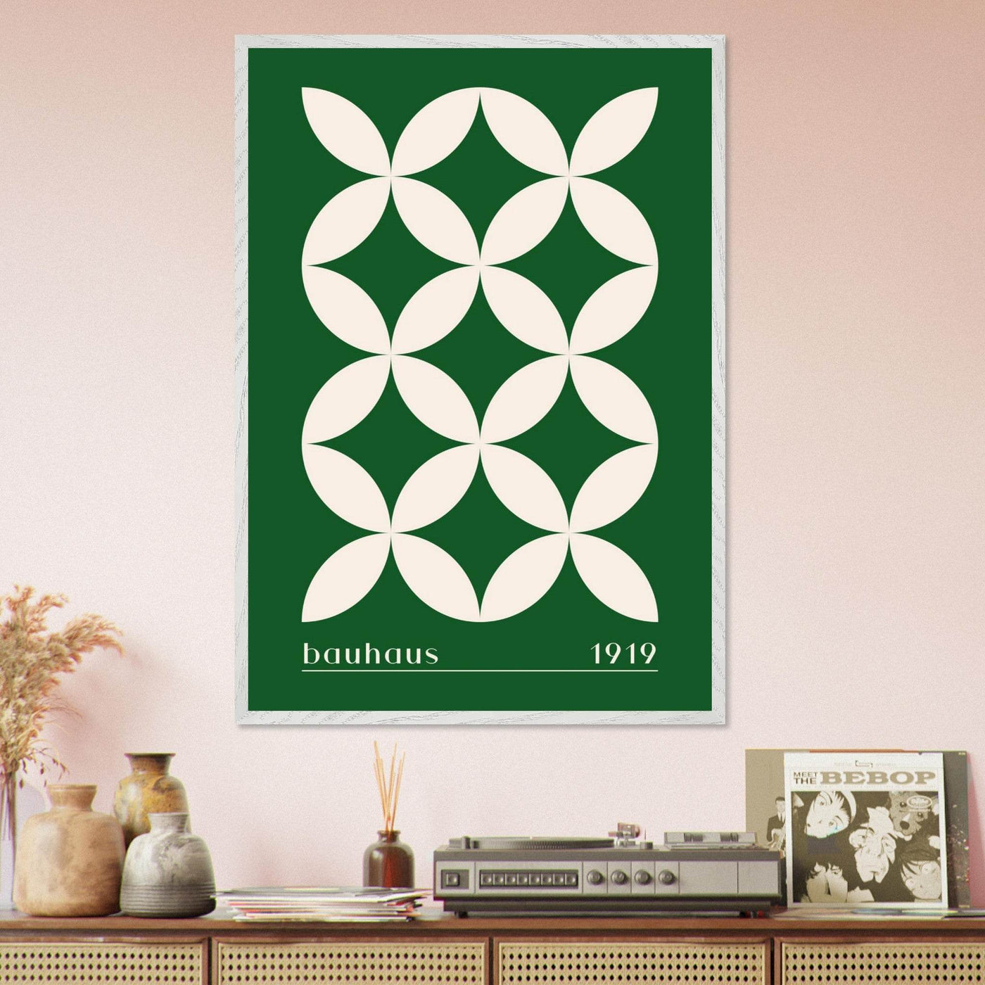 Bauhaus 1919 Green & Beige - Vibrantwalls