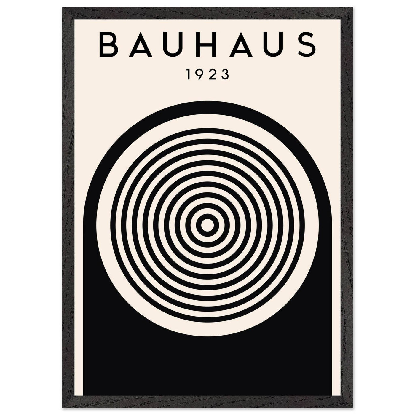 Bauhaus Black and White Art - Concentric Circle Design - Vibrantwalls