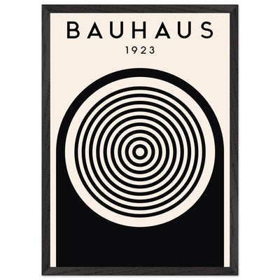 Bauhaus Black and White Art - Concentric Circle Design - Vibrantwalls