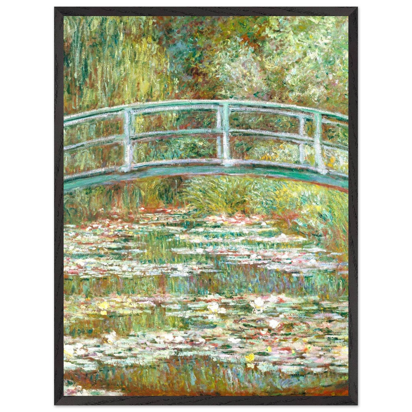 Bridge Over a Pond Art Print - Water Lilies Decorative Artwork for Your Space - Vibrantwalls