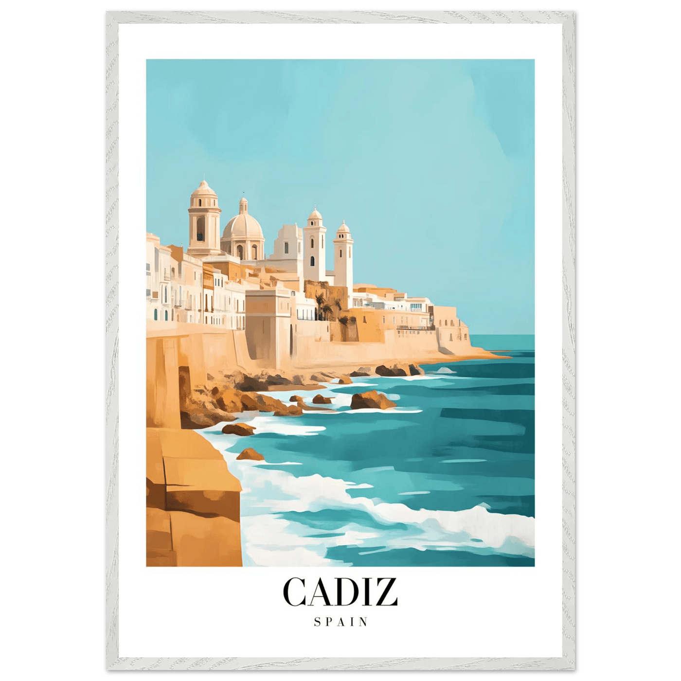 Cadiz Spain Framed Poster – Coastal Charm & Vintage Travel Wall Art with Wooden Frame - Vibrantwalls