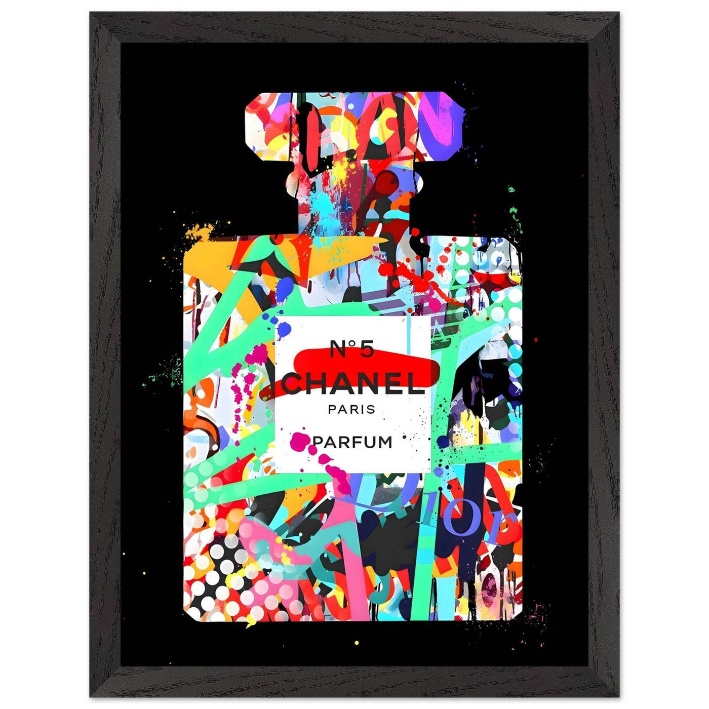 Vibrant Pop Art Chanel No. 5 Perfume Print - Framed & Ready-to-Hang - Vibrantwalls