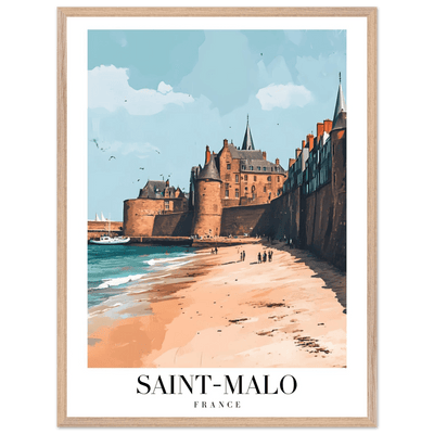 Saint-Malo France Framed Poster – Vintage Coastal Wall Art with Custom Wooden Frame - Vibrantwalls