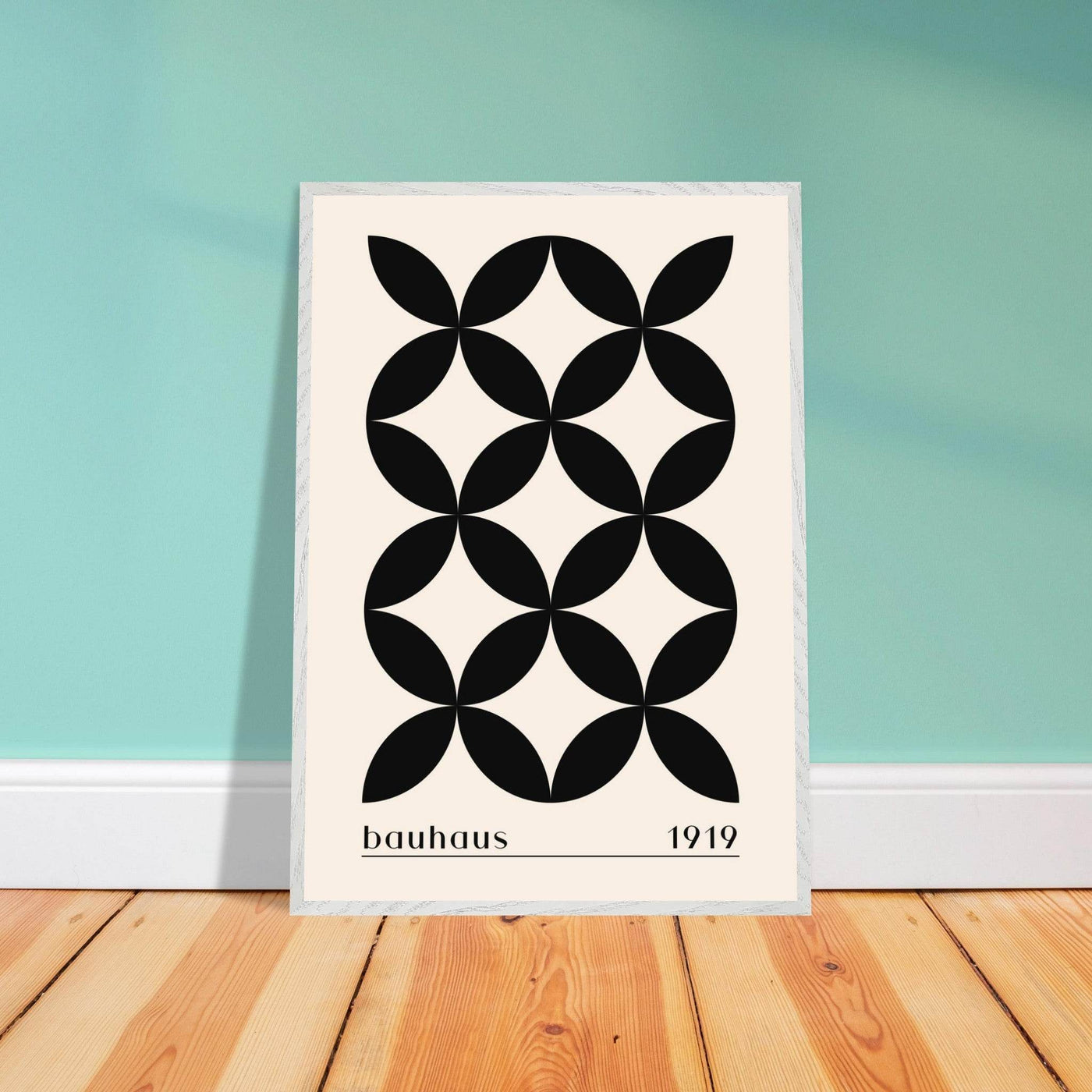 Bauhaus 1919 Black & Beige Circles - Vibrantwalls