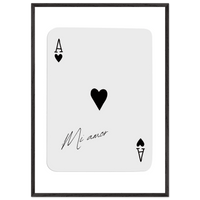 Mi Amor Ace of Hearts Framed Poster Art - Romantic Card Print with Eco-Friendly Wood Frame, Multiple Sizes & Colors - Vibrantwalls