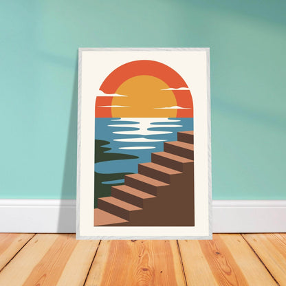 Coastal Steps Sunset Landscape Wall Art - Vibrantwalls