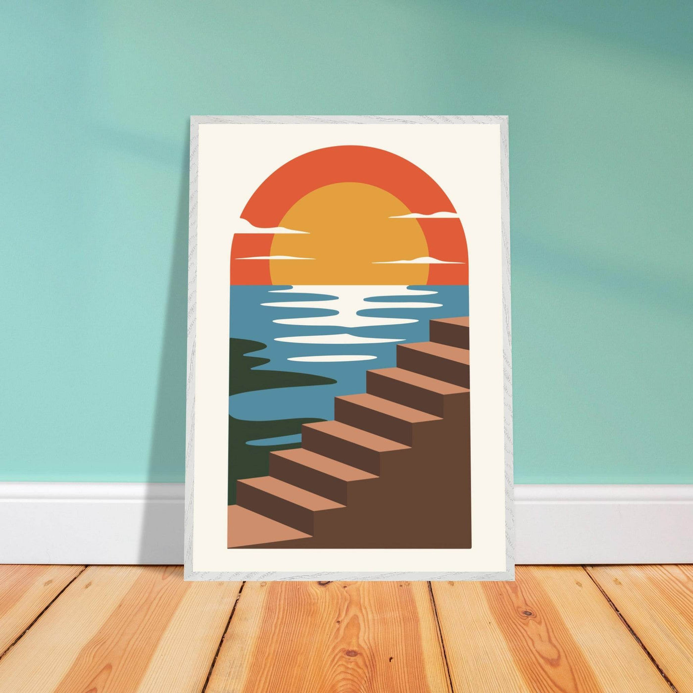 Coastal Steps Sunset Poster - Vibrantwalls
