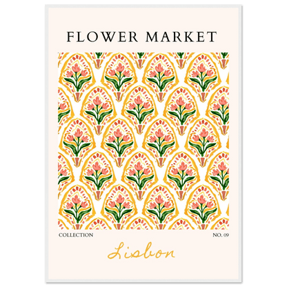 Lisbon Flower Market Framed Poster – Vibrant Floral Art Print | Ready-to-Hang Wall Decor - Vibrantwalls