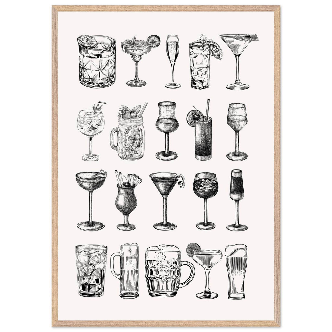 Gin Tonic Cocktail Recipe Vintage Style Art - Vibrantwalls