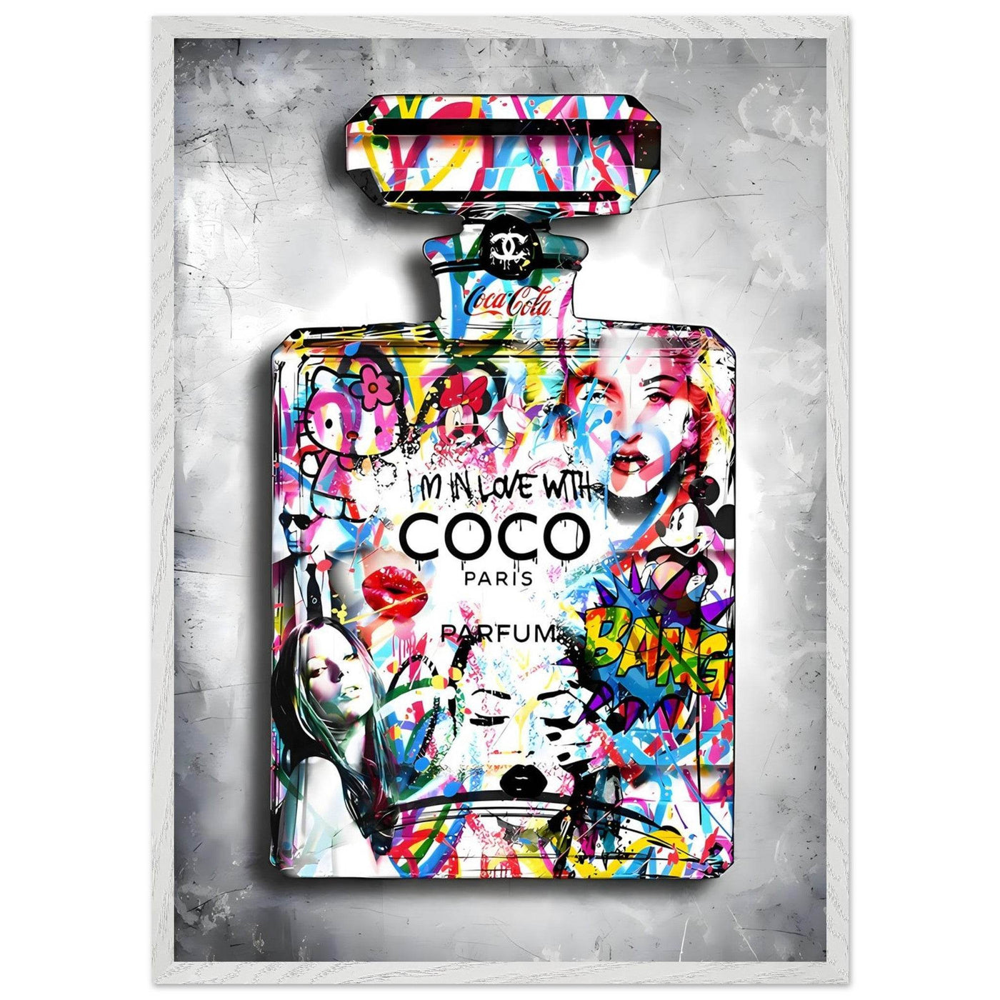 Vibrant Pop Art Chanel Perfume Bottle Print - Graffiti Chic Wall Decor for Fashion Lovers - Vibrantwalls