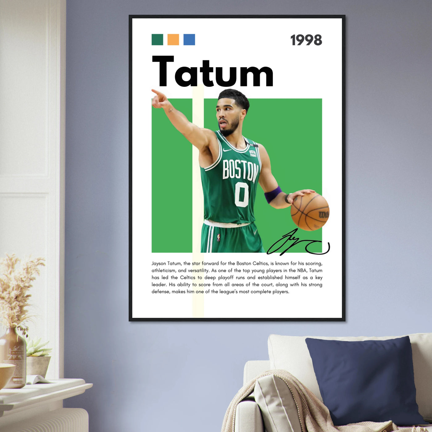 Jayson Tatum Boston Celtics Star Framed Poster Vibrantwalls
