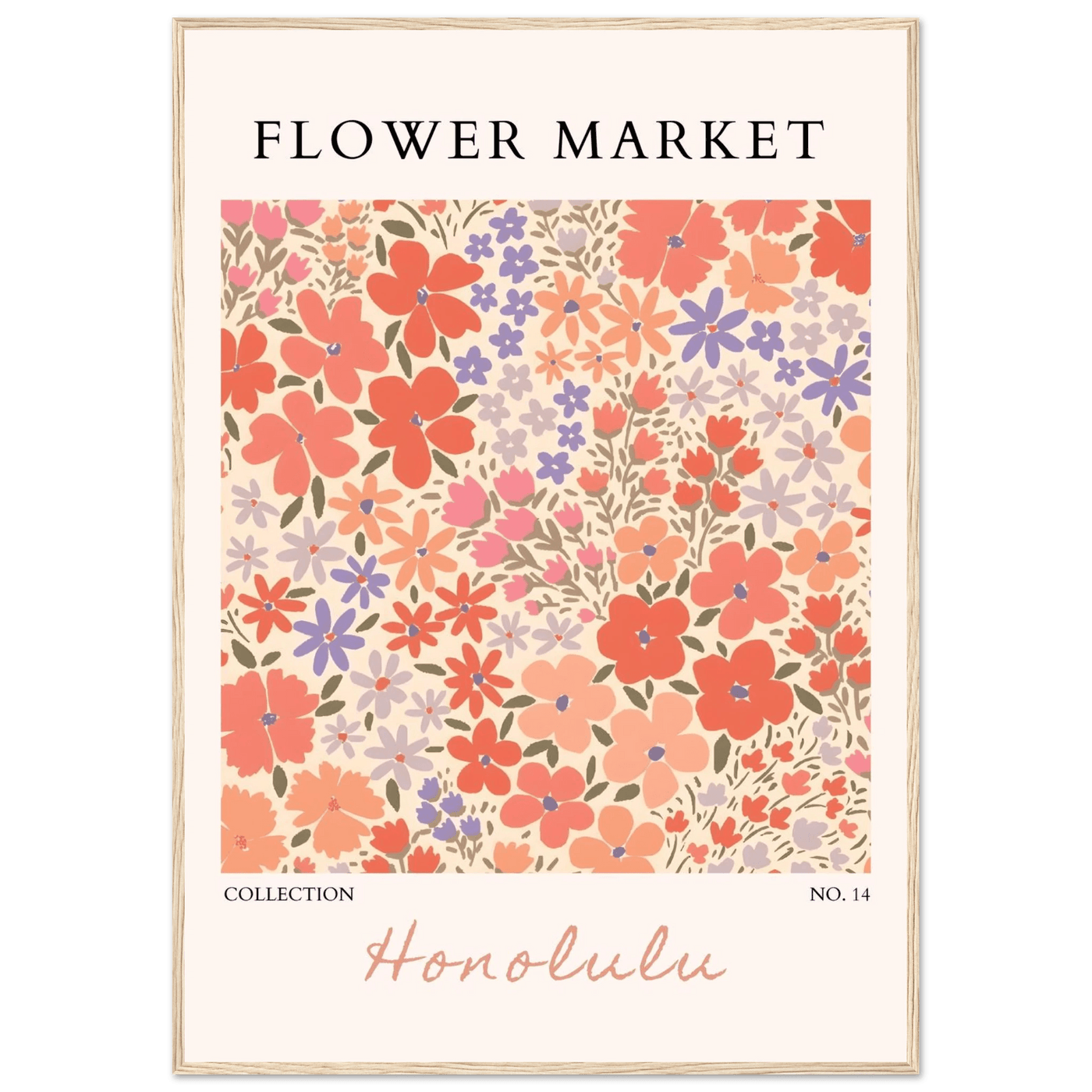 Flower Market Honolulu Framed Poster – Vibrant Floral Art Print | Ready-to-Hang Wall Decor - Vibrantwalls
