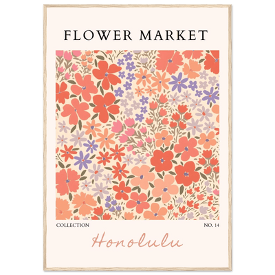 Flower Market Honolulu Framed Poster – Vibrant Floral Art Print | Ready-to-Hang Wall Decor - Vibrantwalls