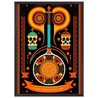 Vibrant Day of the Dead Guitar - Vibrantwalls