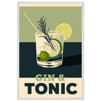 Gin Tonic Cocktail Recipe Contemporary Bar Poster - Vibrantwalls