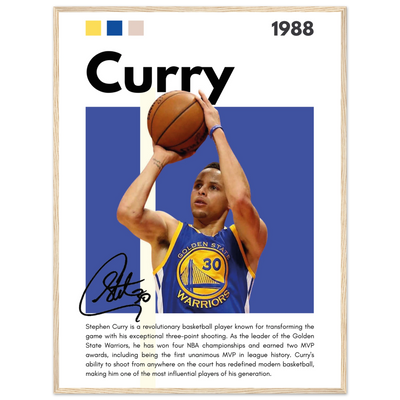 Stephen Curry Golden State Warriors Vintage Art 60x80 cm 24x32″ Wood frame Vibrantwalls