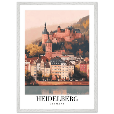 Heidelberg Germany Framed Poster – Vintage Travel Wall Art in Warm Autumn Hues - Vibrantwalls