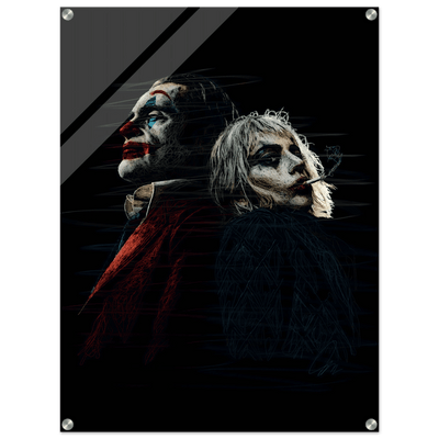 Joker & Harley Quinn Inspired Acrylic Print – Dark, Edgy, Modern Pop Art for Your Space - Vibrantwalls
