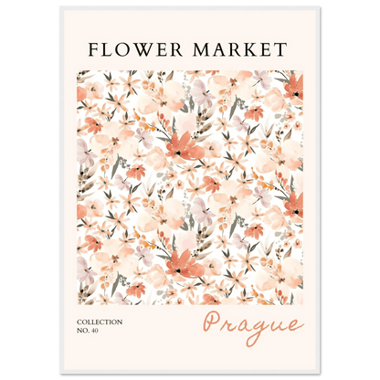 Prague Flower Market Framed Poster – Pastel Watercolor Floral Art Print | Ready-to-Hang Wall Decor - Vibrantwalls