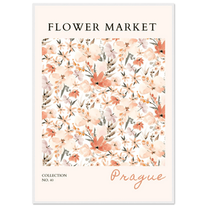Prague Flower Market Framed Poster – Pastel Watercolor Floral Art Print | Ready-to-Hang Wall Decor - Vibrantwalls