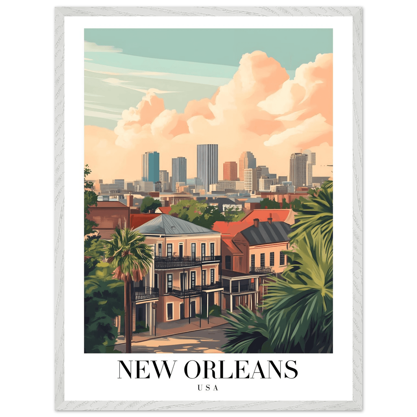New Orleans Warm Hues Vintage Travel Poster - Wall Art - Vibrantwalls