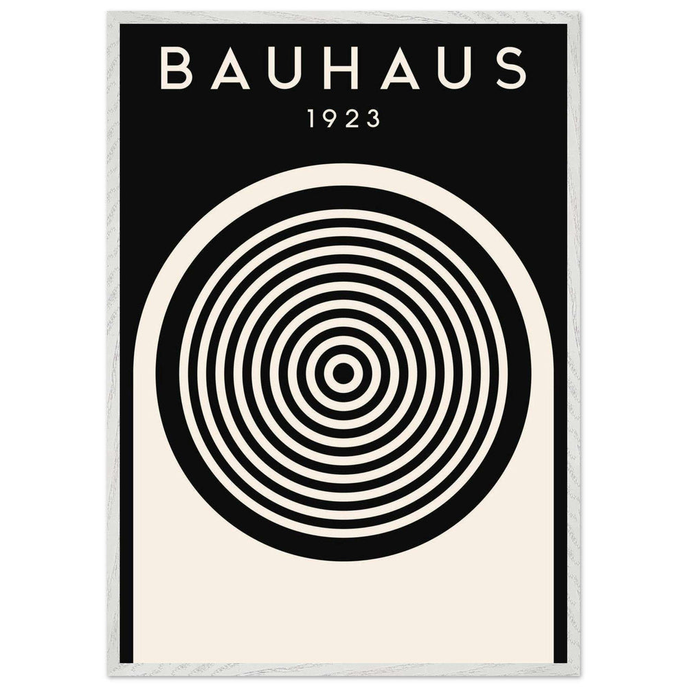 Bauhaus Black Cream Concentric Circle Wall Art - Vibrantwalls
