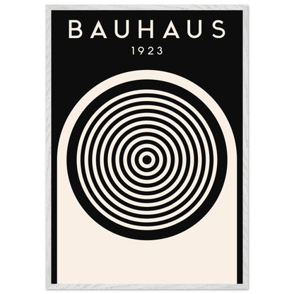 Bauhaus Black Cream Concentric Circle Movement Design Wall Art - Vibrantwalls