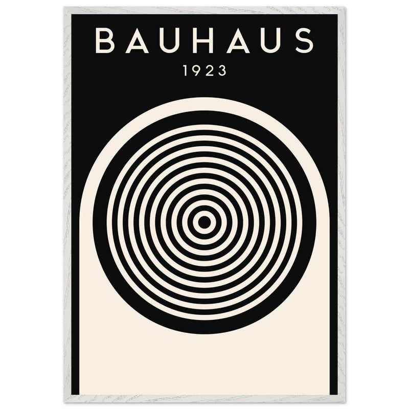 Bauhaus Black Cream Concentric Circle Movement Design Wall Art - Vibrantwalls