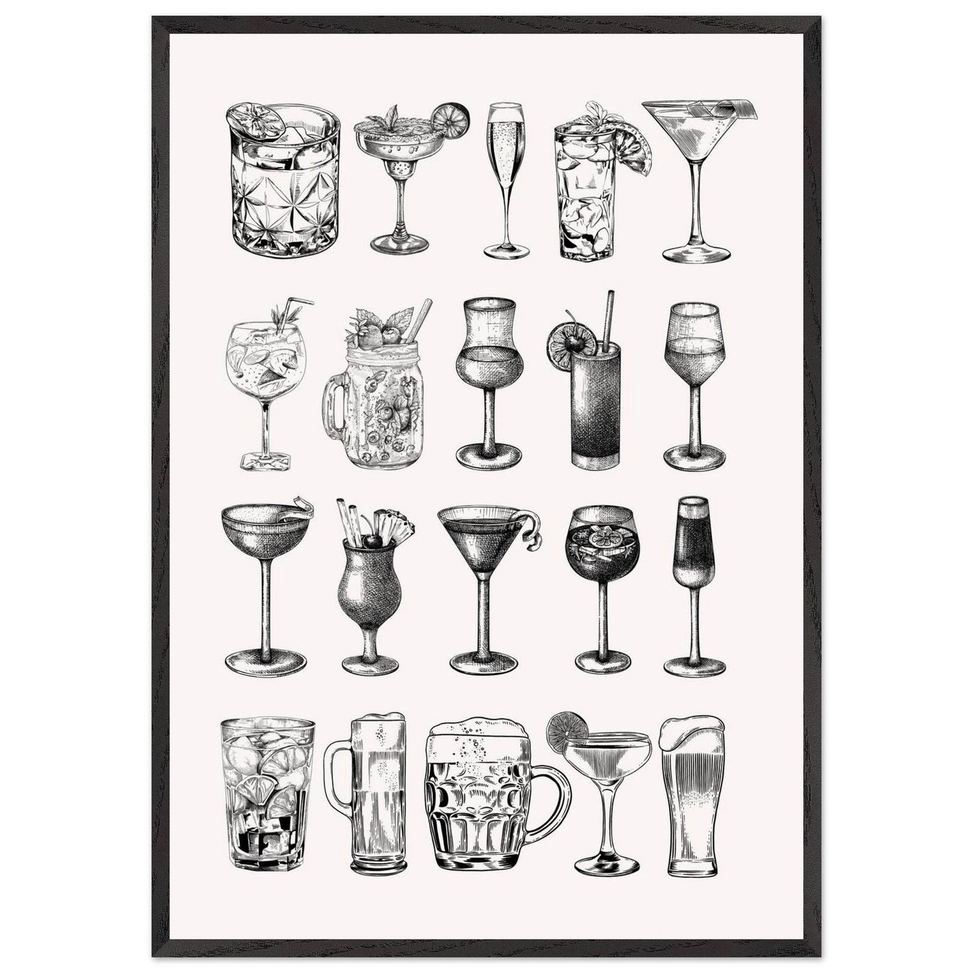 Gin Tonic Cocktail Recipe Vintage Style Art - Vibrantwalls