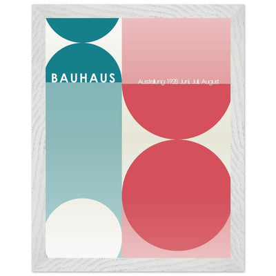 Bauhaus Retro Art Print in Teal and Coral for Unique Retro Decor - Vibrantwalls